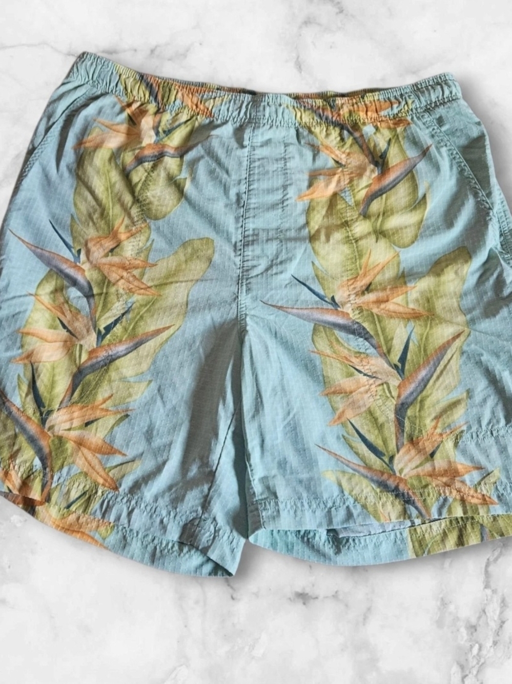 Tommy Bahama Swim Trunks Mens M Blue Tropical Floral Lined Shorts